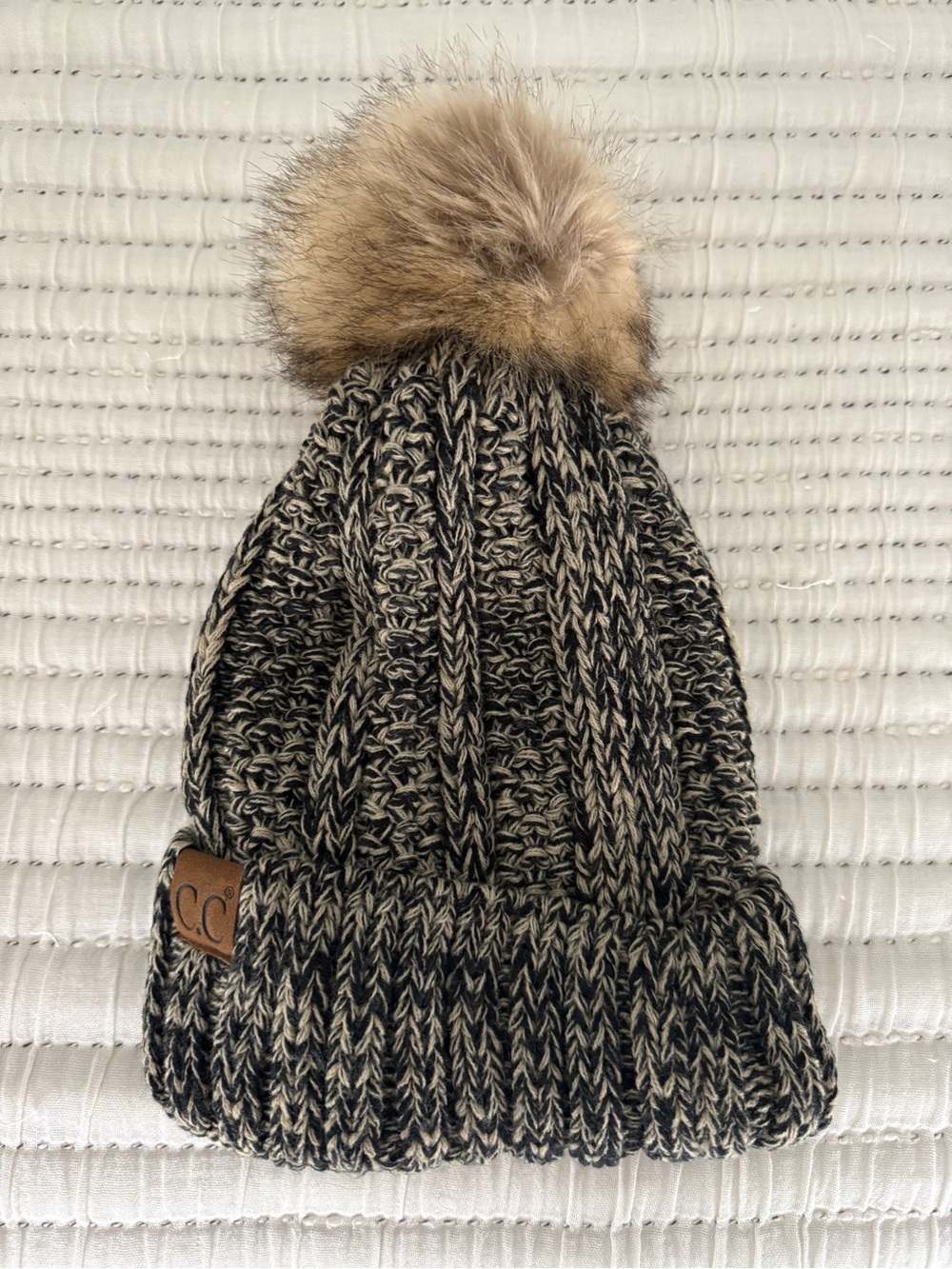 C.C Faum Fur Pom Beanie